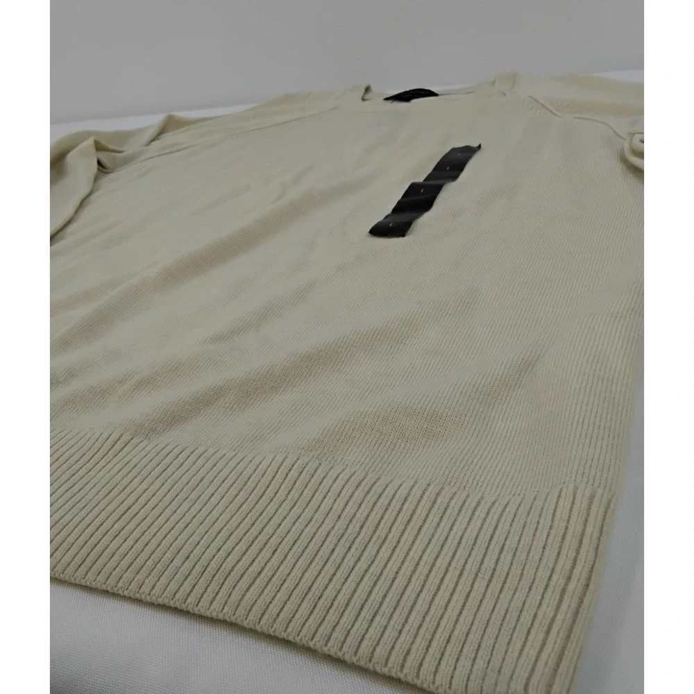 Banana Republic 100% Merino Wool Sweater Men's L Cream Crew Neck NWT #J5084